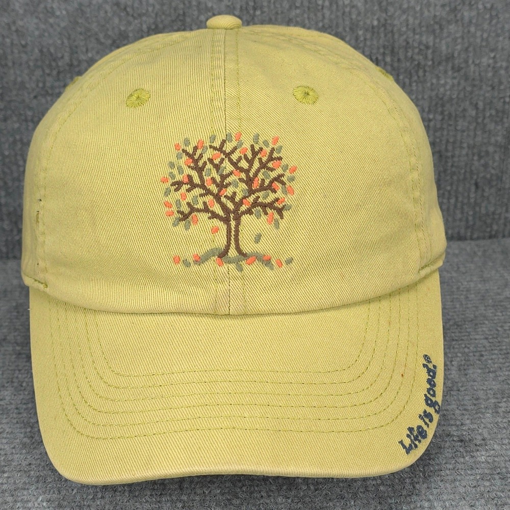 Life is Good Hat Cap Strap Back One Size Yellow Outdoor Nature Mens Dad Style